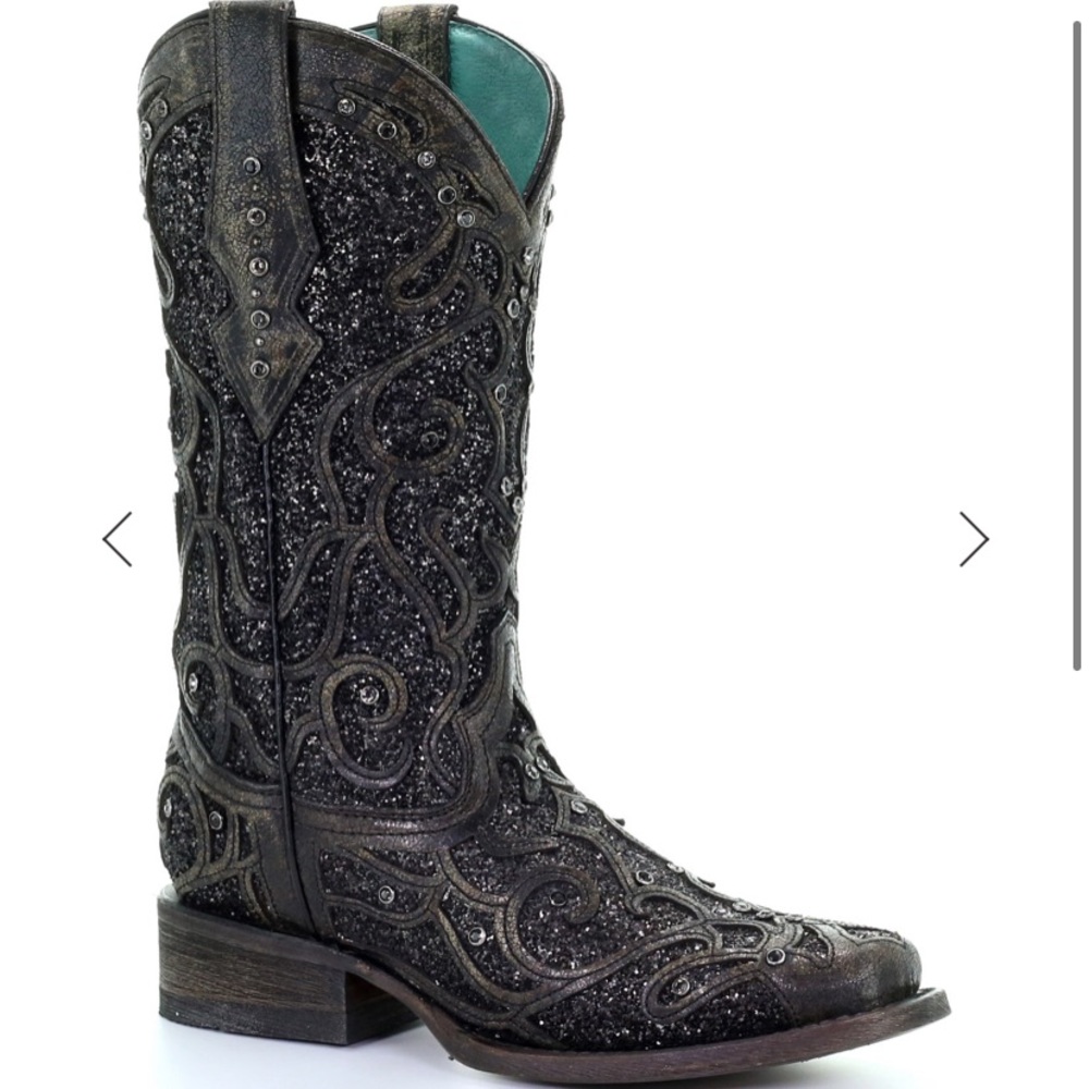 Black sparkle corral boots